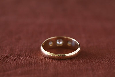 オールドマインカットダイヤ　ターコイズ　ジプシーリング　イギリス　アンティークストリュフ