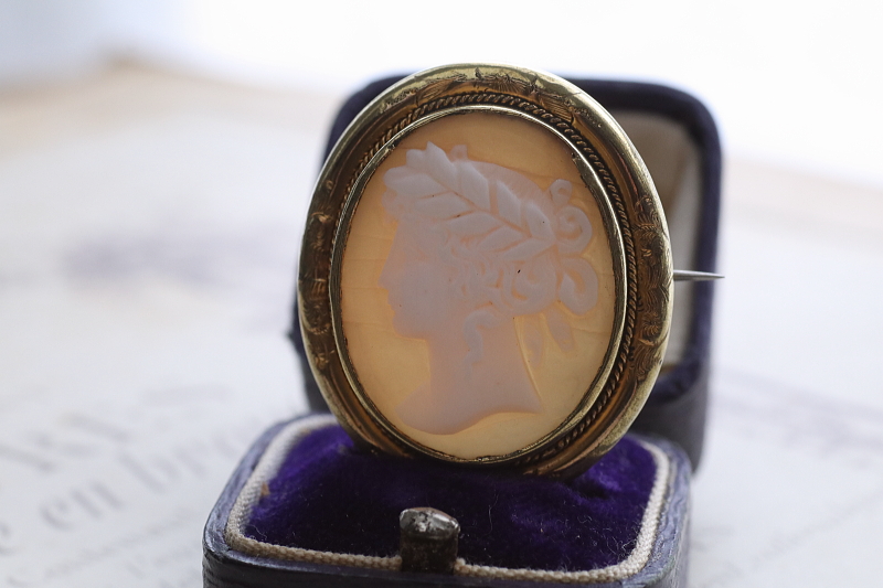 ヴィクトリアンシェルカメオ　神々の肖像　イギリス