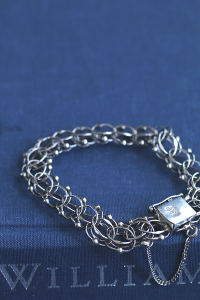 シルバーチェーンブレスレット　イギリス　アンティークストリュフ 20250729