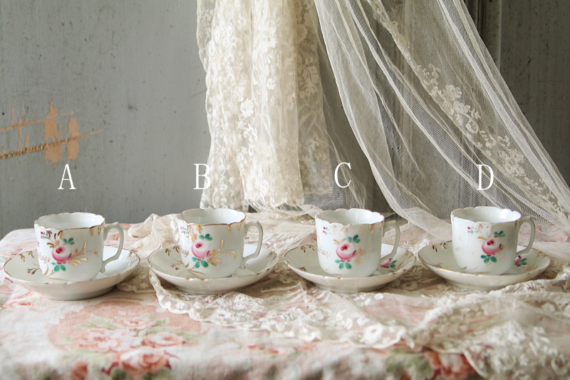 ウエディングスーベニール　コーヒーカップソーサー　vieux paris　アンティークストリュフ