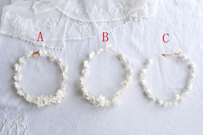 布花のティアラ　ウエディング　フランス　アンティークストリュフ