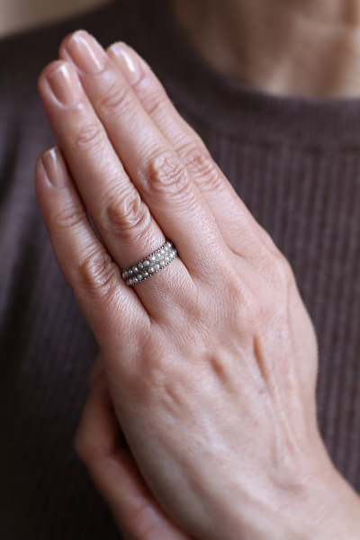 ジョージアンシードパールリング　イギリス アンティークストリュフ