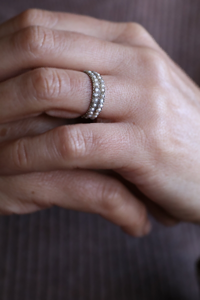 ジョージアンシードパールリング　イギリス アンティークストリュフ