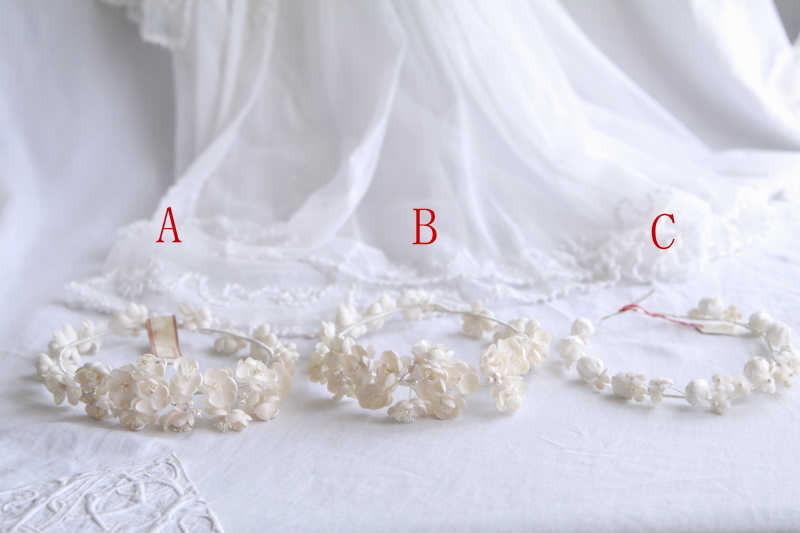 布花のティアラ　ウエディング　初聖体拝領　フランス　アンティークストリュフ 20250507