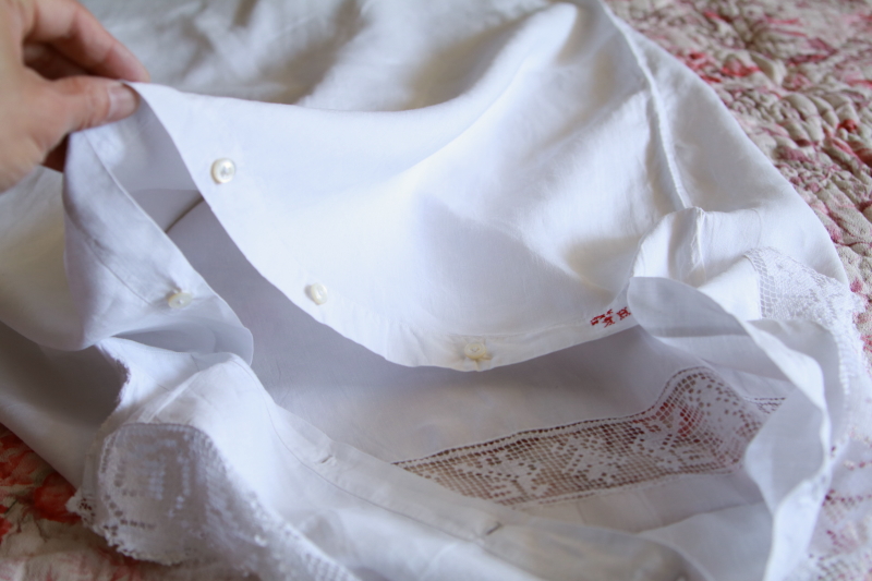 バラと小鳥のフィレレース　ベビーズデュベカバー　フランス　アンティークストリュフ