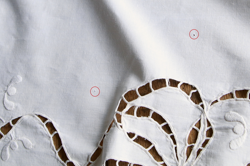 ヤドリギとリボン　カットワーク刺繍パネル　フランス　アンティークストリュフ