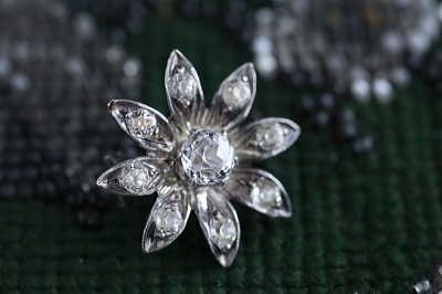 OLDマインカットペーストシルバーブローチ　アンティークジュエリー　ヴィンテージアクセサリー　イギリス　アンティークストリュフ 20251211