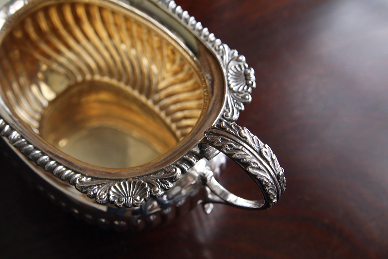 シェルパターン　ティー3点セット　イギリス　アンティークストリュフ