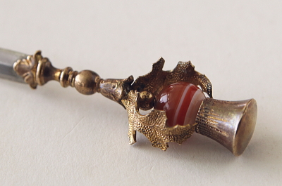 バンデットアゲート　アザミのペーパーナイフ　スコットランド　アンティークストリュフ