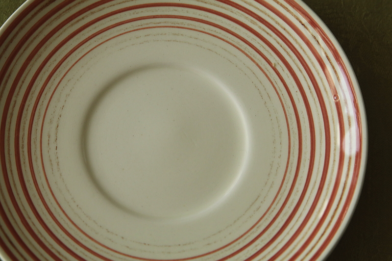 クレヨンライン　スープカップソーサー　ピンク　イギリス　susie cooper アンティークストリュフ