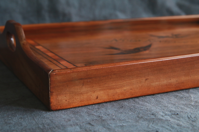 ツバメのオリーブウッドトレイ　フランス　アンティークストリュフ