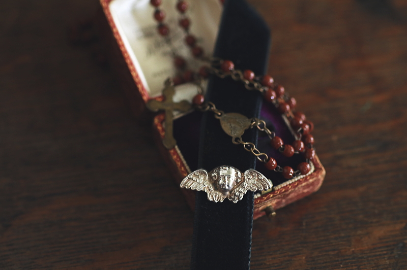 ヴィクトリアンシルバーチェラブオーナメント　ヨーロッパ　アンティークストリュフ