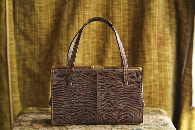 リザードスキンのハンドバッグ　john lewis jonelle アンティークストリュフ