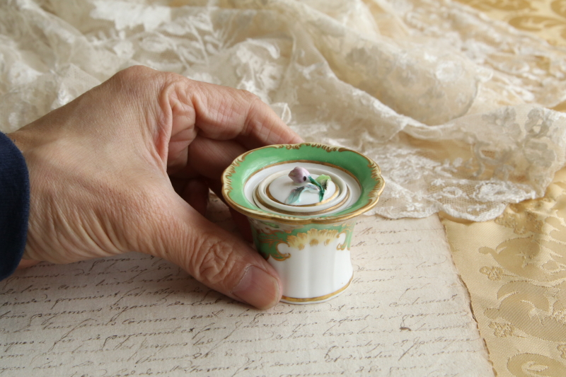 ハンドペイントインクウェル　ヴィクトリアン　イギリス アンティークストリュフ