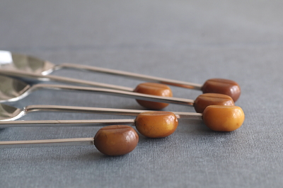 コーヒービーンズスプーンセット　イギリス アンティークストリュフ