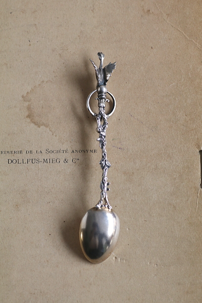 人頭竜のシルバーティースプーン　イタリア　アンティークストリュフ