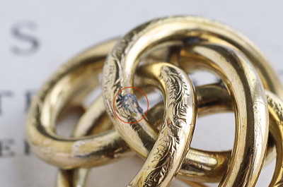 ヴィクトリアンラヴァーズノット　シャトレーン　ブローチ　イギリス　フランス　アンティークストリュフ