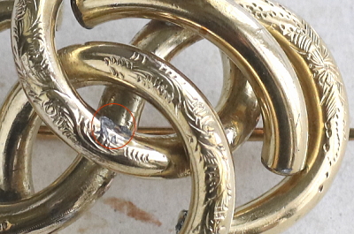 ヴィクトリアンラヴァーズノット　シャトレーン　ブローチ　イギリス　フランス　アンティークストリュフ