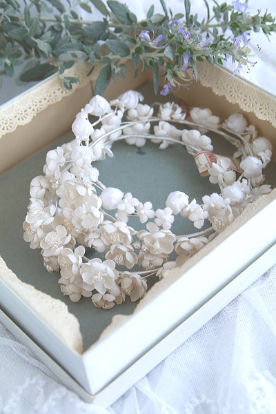 布花のティアラ　ウエディング　初聖体拝領　フランス　アンティークストリュフ 20250507