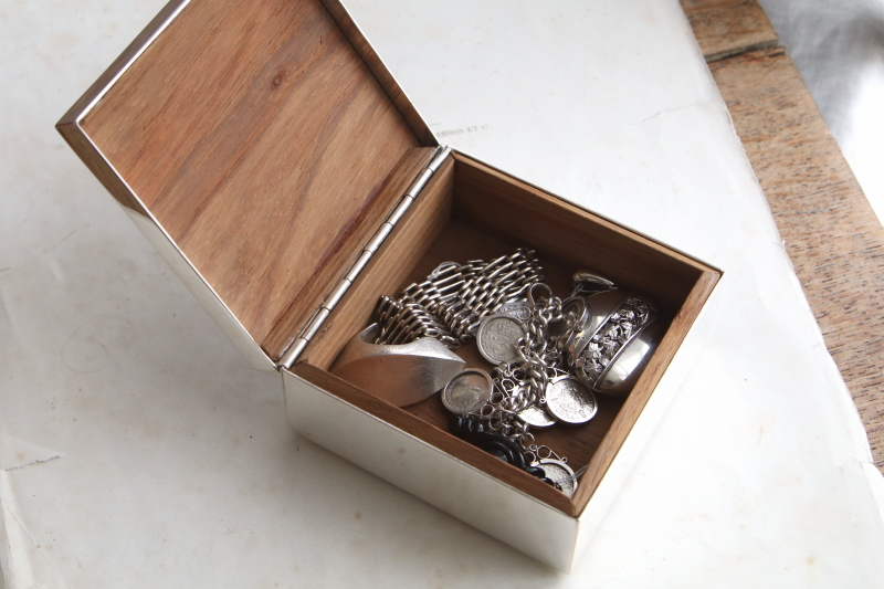 シルバープレートシガレットボックス　イギリス