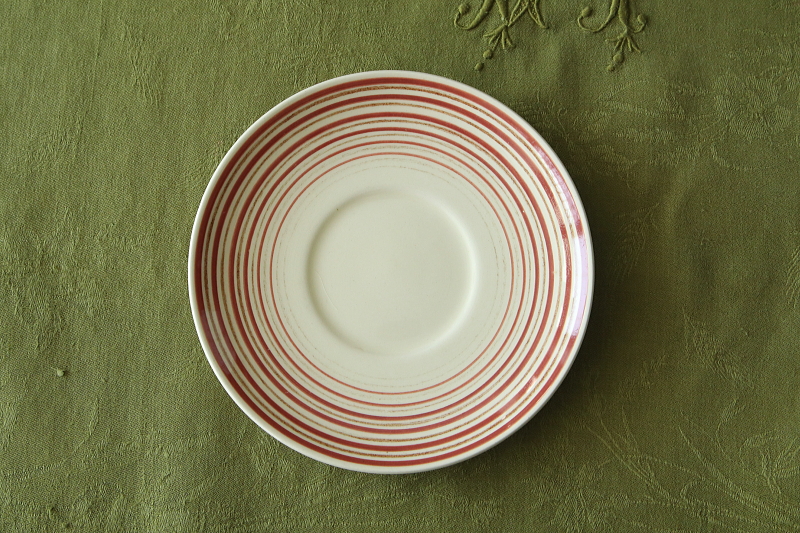 クレヨンライン　スープカップソーサー　ピンク　イギリス　susie cooper アンティークストリュフ