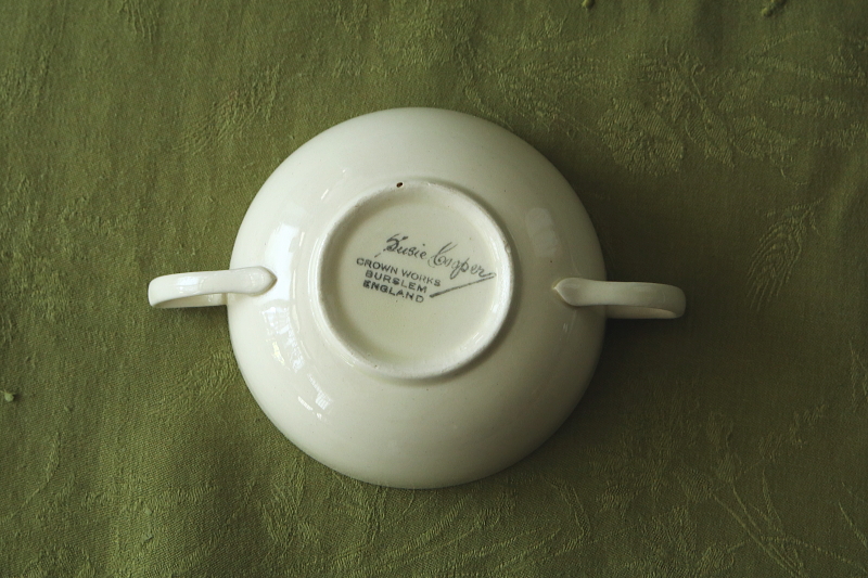 クレヨンライン　スープカップソーサー　ピンク　イギリス　susie cooper アンティークストリュフ