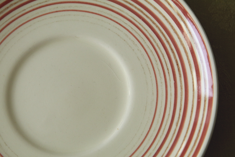 クレヨンライン　スープカップソーサー　ピンク　イギリス　susie cooper アンティークストリュフ