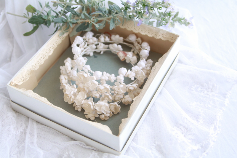 布花のティアラ　ウエディング　初聖体拝領　フランス　アンティークストリュフ 20250507