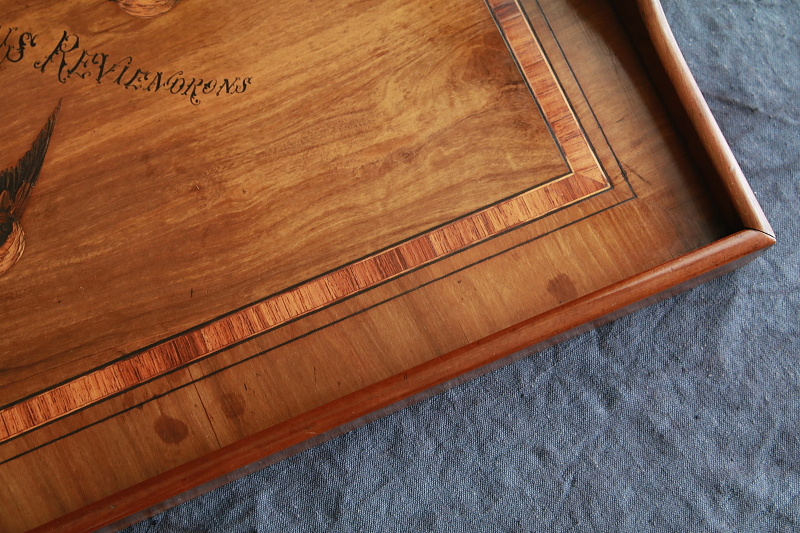 ツバメのオリーブウッドトレイ　フランス　アンティークストリュフ