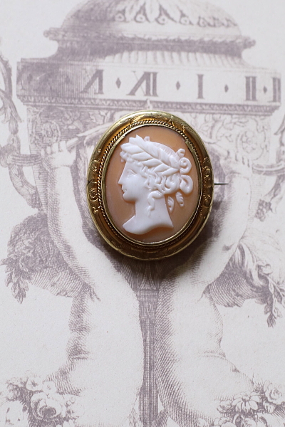 ヴィクトリアンシェルカメオ　神々の肖像　イギリス