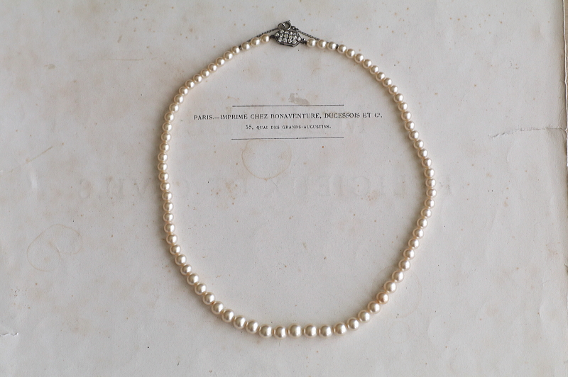 ヴィンテージシェルパールネックレス　Ciro　イギリス　アンティークストリュフ