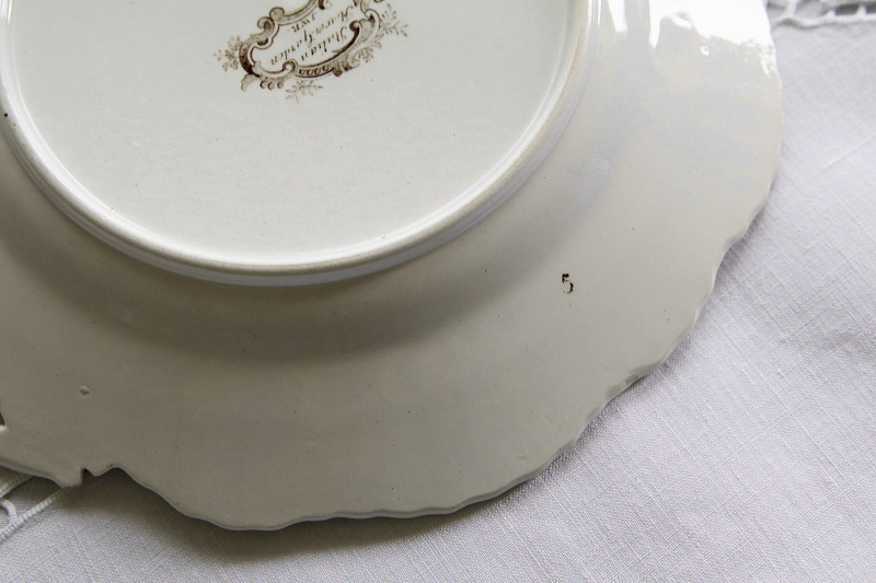 バラの庭園のBandBプレート　john and william ridgway italian flower garden イギリス　アンティークストリュフ