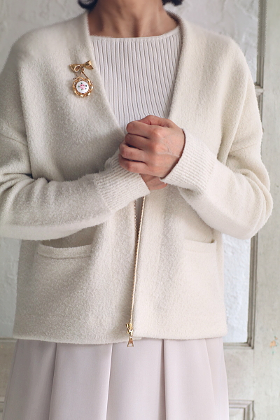 リボンのエナメルウォッチブローチ　corocraft アメリカ　イギリス　アンティークストリュフ