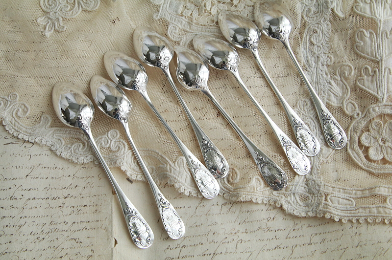 クリストフル Christofle ロングティースプーン　フランス　アンティークストリュフ