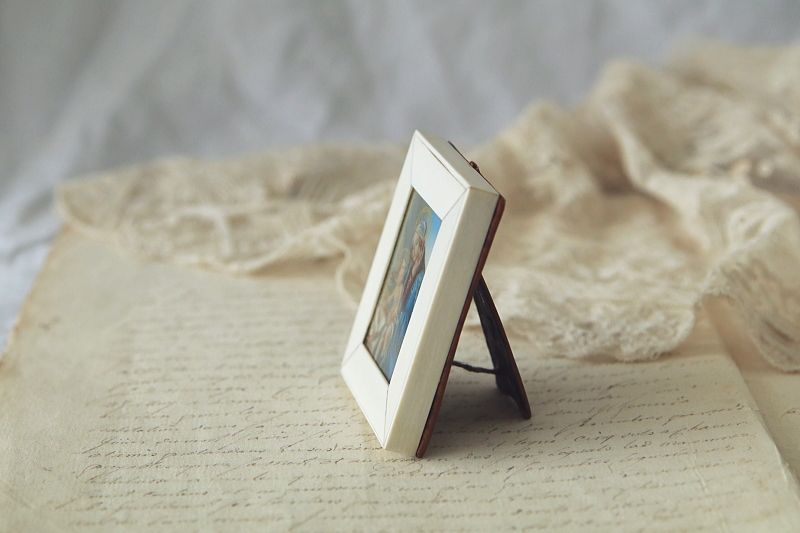 アイボリーミニアチュール　書物の聖母　ボッティチェッリ　イタリア　アンティークストリュフ