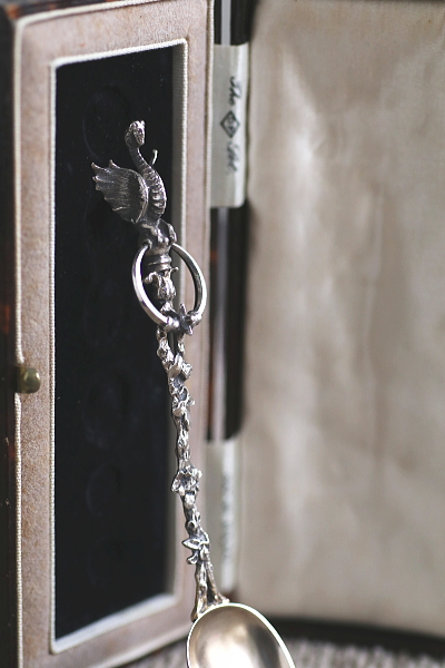 人頭竜のシルバーティースプーン　イタリア　アンティークストリュフ