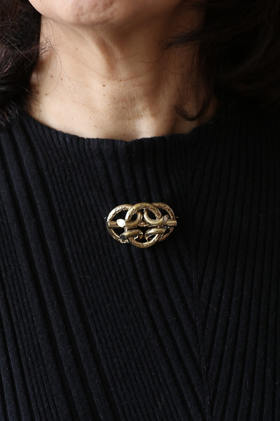 ヴィクトリアンラヴァーズノット　シャトレーン　ブローチ　イギリス　フランス　アンティークストリュフ