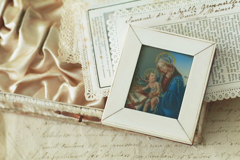 アイボリーミニアチュール　書物の聖母　ボッティチェッリ　イタリア　アンティークストリュフ