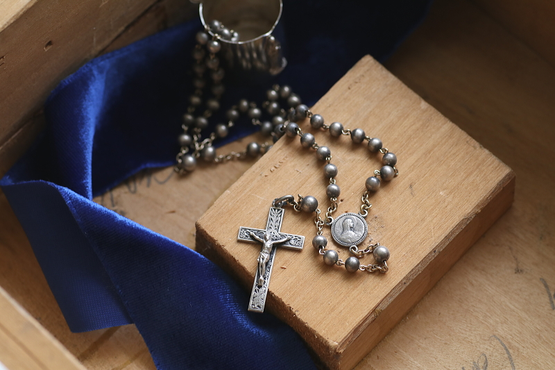 シルバービーズロザリオ　アンティークストリュフ