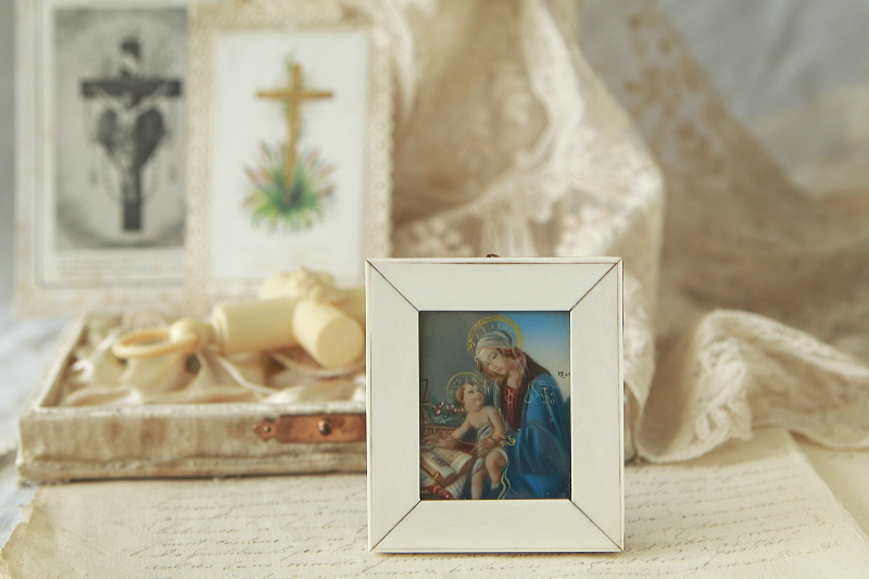 アイボリーミニアチュール　書物の聖母　ボッティチェッリ　イタリア　アンティークストリュフ