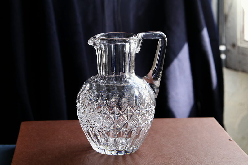 カットクリスタルジャグ　ヴィクトリアン　イギリス　アンティークストリュフ