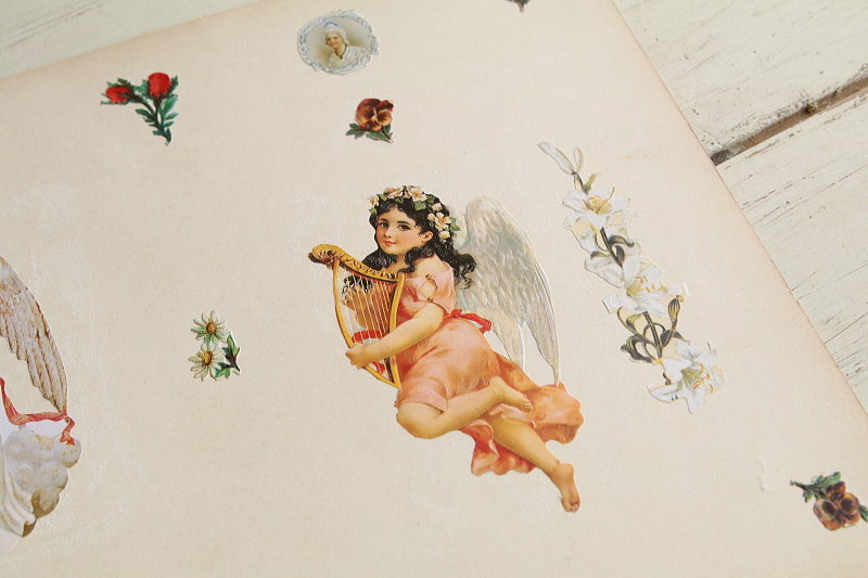 ヴィクトリアン　天使のデコパージュシート　ヨーロッパ アンティークストリュフ