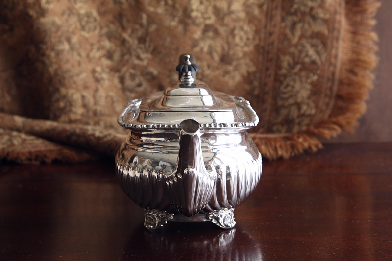 シェルパターン　ティー3点セット　イギリス　アンティークストリュフ