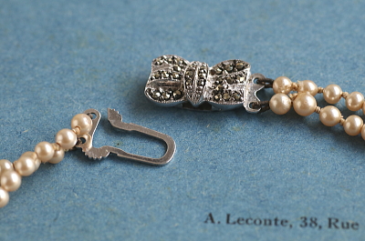 ダブルストランド　グラスパールネックレス　ヨーロッパ　アンティークストリュフ