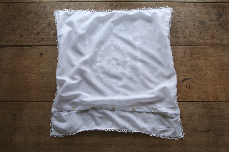 チュールレースクッションカバ- ピローケース　イギリス　アンティークストリュフ