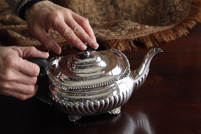 シェルパターン　ティー3点セット　イギリス　アンティークストリュフ