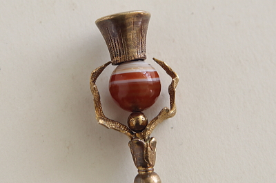 バンデットアゲート　アザミのペーパーナイフ　スコットランド　アンティークストリュフ