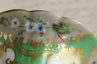 ハンドペイントインクウェル　ヴィクトリアン　イギリス アンティークストリュフ