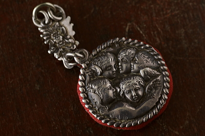 エンジェルヘッズ　シルバーピンクッション　ジョシュア・レイノルズ　アンティークストリュフ