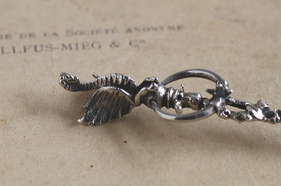 人頭竜のシルバーティースプーン　イタリア　アンティークストリュフ